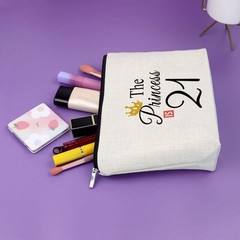 21st Birthday Gifts for Daughter Makeup Bag 21 Year Old The Princess is 21