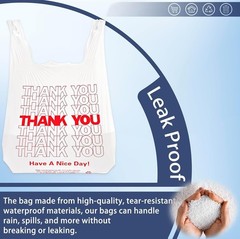 White Thank you T shirt bag, Grocery shopping bag Reusable and Disposable Sup…