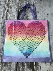 TJX Shopping Bag~HEART ❤️Earth World 🌎REUSABLE Tote Bag~PASTEL HEARTS ❣️