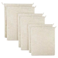 6 Pcs Cotton Mesh Drawstring Bags Small Reusable Produce Bags See Through Gro…