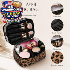Double-layer Cosmetic Bag Makeup Travel Leopard