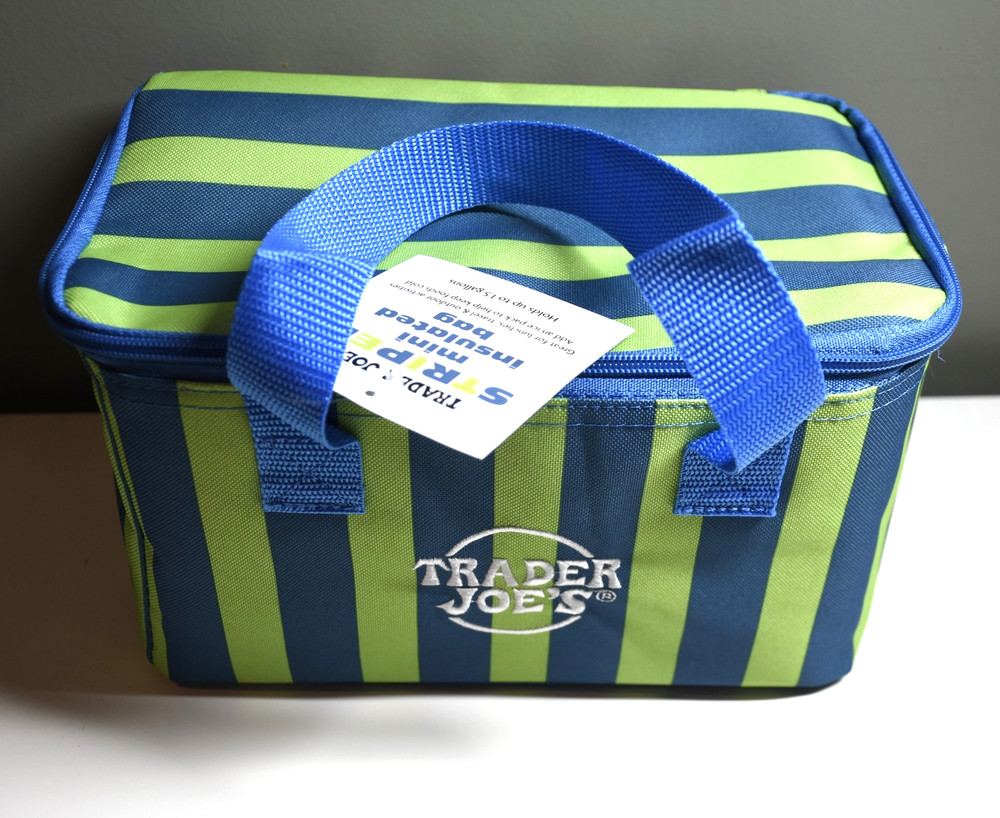 NWT Trader Joe’s Striped Mini Insulated Bag Lunch Blue & Green Limited Ed. 2026