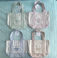 Trader Joe’s Striped Mini Canvas Tote Bag 4-Pack Reusable Multicolor SKU 84312