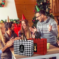 Extra Large Christmas Gift Bags 24 Pack 16.9×12.6×6.8″ Waterproof Reusable
