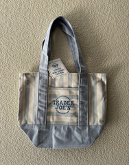 Trader Joe’s Striped Mini Canvas Tote Bag, Reusable Multicolor (Set of 4)