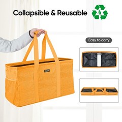 BALEINE Extra Large Utility Tote Bag with Reinforced 22”x12”x10”, Yellow