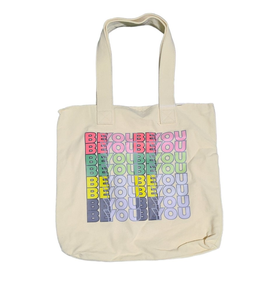 TAKEPRIDE Canvas Reusable Grocery Shopping Cloth Tote Bag, 14.75 x 15 in, Beige