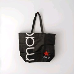 MACY’S Reusable Shopping Tote Bag “From Beach to Bag” Oceancycle, Black