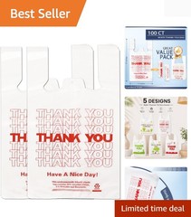 White Thank you T shirt bag, Grocery shopping bag Reusable and Disposable Sup…