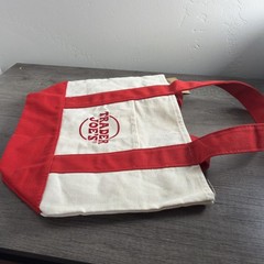 Trader Joe’s Mini RED Canvas Tote Bag New Embroidery
