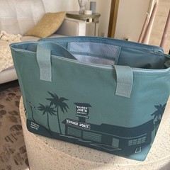 🛒 Rare Trader Joe’s Teal Green Reusable Shopping Bag 8 Gallon Large Zipper Tote