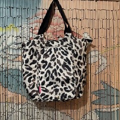 Isaac Mizrahi Live! Insulated Market Shopper Tote Bag, Animal Print, B & W