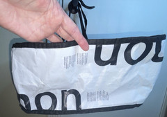 Lululemon Black White Large 16″ Reusable Tote Shopping Bag