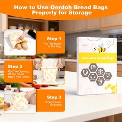 Bees Wax Bread Bags for Homemade Sourdough – 2 17in x 0.2in x 13in, yellow