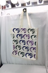 Mvra Spa/Cafe brand canvas tote bag Pride Rainbow Hearts 12X13X8 inches
