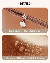 EACHY Travel Makeup Bag,Large Capacity Cosmetic Bags for Medium, AA-Brown