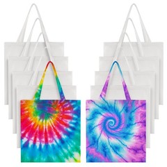 10 Pcs White Cotton Tote Bags for Tie Dying Items Things to Tie Dye Stuff for…