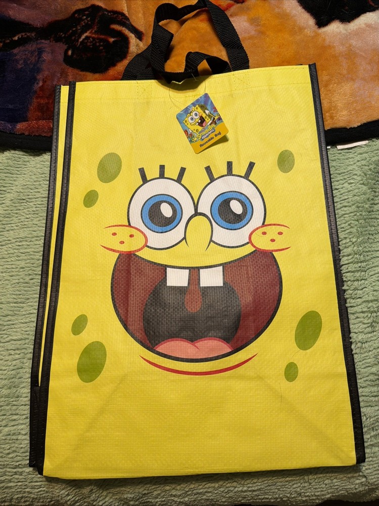 SpongeBob SquarePants Reusable Inspirational Themed Bag W/Handles. 18×13 In