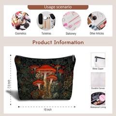 Zomhix Forest Mushroom Makeup Bag – Cottagecore Botanical Red Mushroom-3