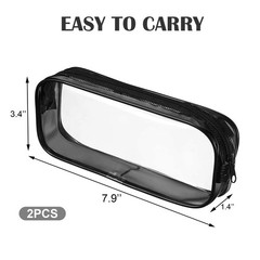Juxiamal 2pcs Clear 20 x 8.5 x 3.5cm / 7.9 x 3.4 x 1.4inch, Black and white