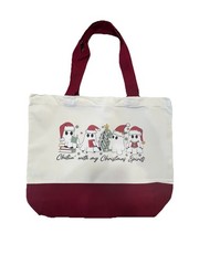 New Silkfly 18”x15” Canvas Bag with Handles Christmas Spirits