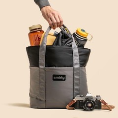 Insulated Tote, Foldable Thermal Bag, Reusable 25L Grocery & Beach, Grey