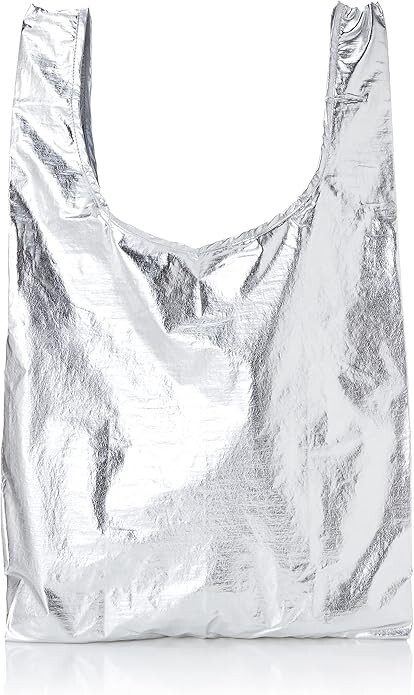 BAGGU Eco Bag STANDARD Metallic SILVER Reusable Shopping Bag 100% Recycled New