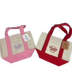 Trader Joe’s Mini Tote Bags Red and Pastel Pink NWT Set of Two