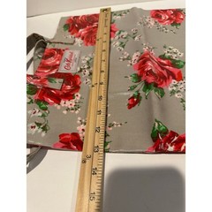Cath Kidston London Gray Floral Rose Pattern Vinyl Tote Bag Small Size Casual