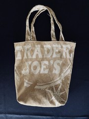 Trader Joe’s Rare Double Handle Canvas Logo Tan Tote Bag