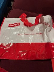 2 Staples Teacher Appreciation Reusable Bags Shopping, Used Only A Few Times
