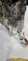 Traditional Pattern Foldable Fabric Reusable Shopping Bag Medium Brown Two-Piece