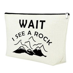 Geology Gifts for Women Makeup Bag Funny Geologist Wait I See a Rock
