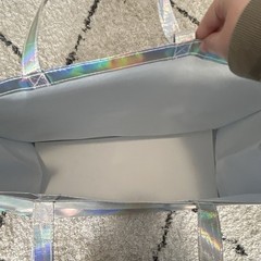 Target Silver Holographic Foldable Reusable Shopping Bag Plastic Multicolor