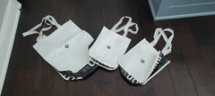 Lululemon Reusable Shopping Tote Bag 1 Large 2 sm,white black Lot 3 gift bags