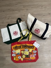 Trader Joe’s Cheese Experience Canvas Reusable Shopping Bag Large Red Yellow