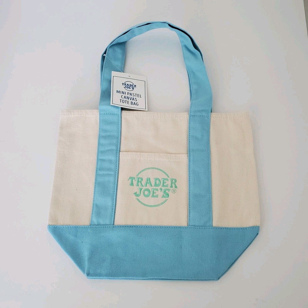Trader Joe’s Mini Pastel Tote Bag Light Blue 2026 Easter Sold Out IN HAND