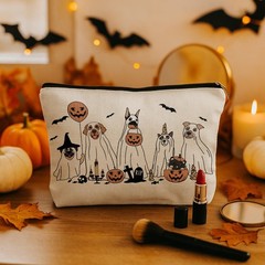 DOFQZ Halloween Ghost Dogs Lover Gifts Makeup Bag, Horror Spooky 23Child