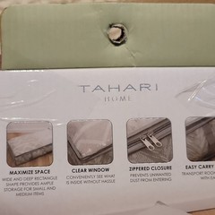 Tahari Home Underbed Storage Bags 2-Pack Light Green Clear Window 30x18x6