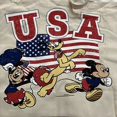 Primark Team USA Mickey 4th of July Tote Bag Disney Flag Minnie Pluto Cloth New
