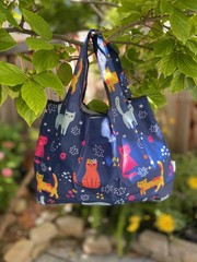 2 PCS Large Small Foldable Tote Nylon Reusable Grocery Bags Shopping