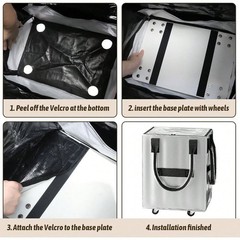 Large Rolling Shopping Tote Bag with Wheels Market Laundry Travel Carrier