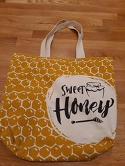 Earthwise LARGE Grocery Bag Beach Canvas Tote Sweet Honey honeycomb sturdy bee