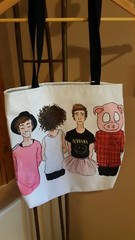 NEW URBAN OUTFITTERS SOCIETY6 GIRLWITHTHETEA CANVAS TOTE SHOPPER BOOK BAG PURSE