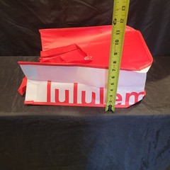 Lot of 37 Lululemon Red Black & White Reusable Tote Shopping Bag Coated Canvas