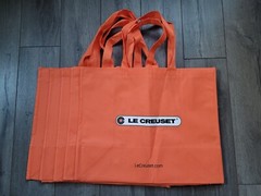 New Le Creuset Set of 5 Large Reusable Shopping Gift Bag Tote 20″ x 16″ x 10″