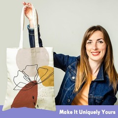 60 Pack Canvas Tote Bag Bulk 13X15 Inch Sublimation Blanks Canvas Tote With H…