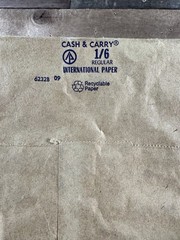 Vintage NOS Giles Bros. Fruit Market Brown Paper Bag Elwood City Pennsylvania