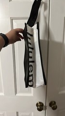 Lululemon Small Reusable Shopping Bag Lunch Tote Shopper Solid Black And White
