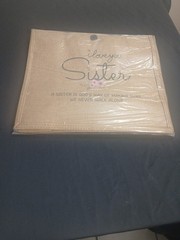 Foldable Jute Reusable Shopping Bag, Floral, Beige Black, Sister Quote